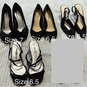 BUNDLE (ALL FOR $30) of Women’s Black Heels, Size 6.5-7